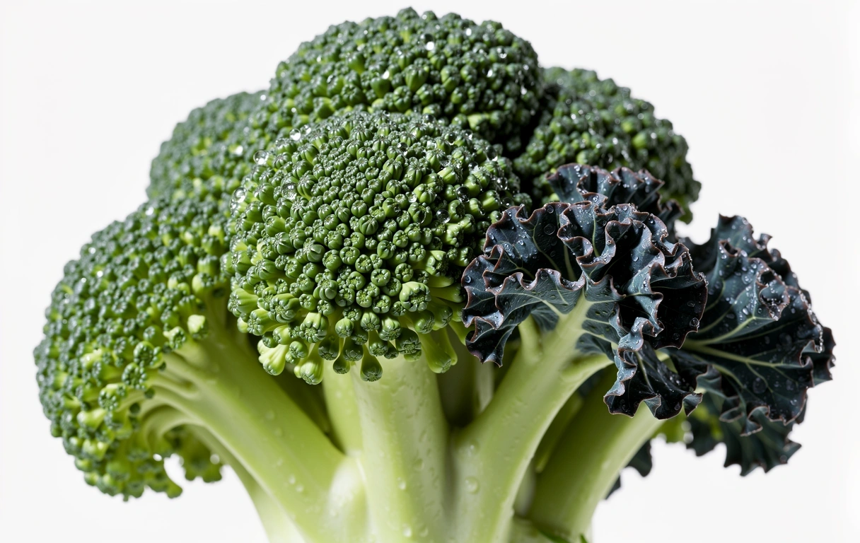 Close up of dark green vegetables